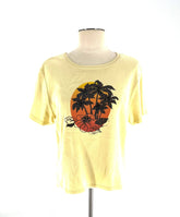 Juniors Yellow T-Shirt With Palm Trees and Flower Size Not Marked See Dimensions - TheRealThreads